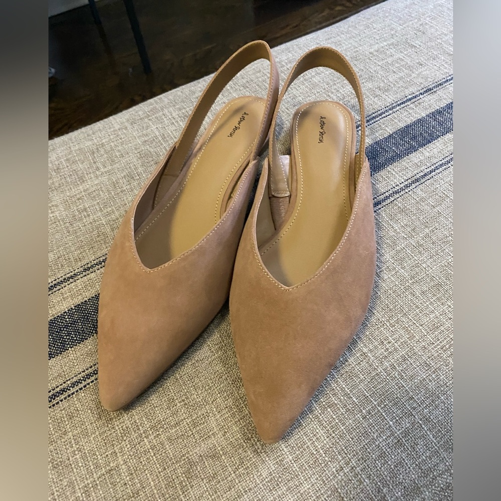 &OtherStories point toe slings, rosy beige color, suede, 42 EUR (11,5 US) NEW